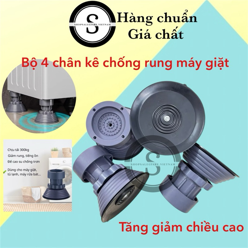 Bộ 4 Chân Chống Rung Máy Giặt Tăng Giảm Chiều Cao Đế Cao Su Chống Rung ...