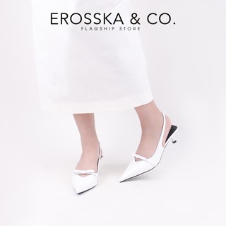 Erosska - Giày cao gót nữ mũi nhọn phối nơ thanh lịch đơn giản màu đỏ cao 5cm - EH049
