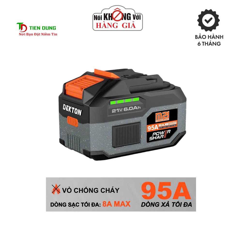 Pin 15Cell 6Ah Dekton M21-B6095PRO Và M21-B6095A Dòng Xả 95A, Vỏ chống ...