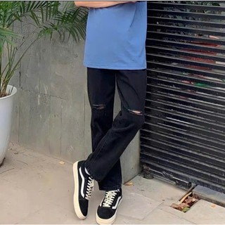 Quần Jean Nam Ống Suông AMILY, Quần Bò Ống Rộng Màu Đen, Xanh, Form Chuẩn baggy, Chất Denim Dày Đẹp