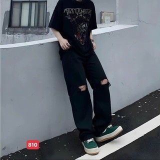 Quần Jean Nam Ống Suông AMILY, Quần Bò Ống Rộng Màu Đen, Xanh, Form Chuẩn baggy, Chất Denim Dày Đẹp