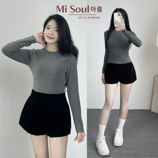 Áo Giữ Nhiệt Dài Tay Cổ Tròn Nỉ Lông BigSize MiSoul ,Áo Ấm Mùa Đông Dài Tay Nữ  342