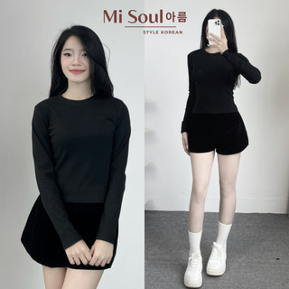 Áo Giữ Nhiệt Dài Tay Cổ Tròn Nỉ Lông BigSize MiSoul ,Áo Ấm Mùa Đông Dài Tay Nữ  342