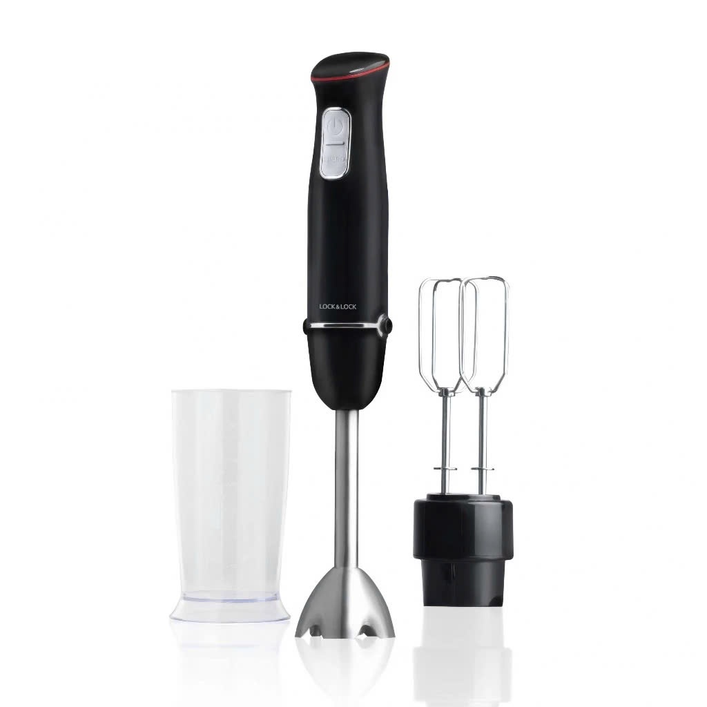 Máy xay cầm tay kiêm đánh trứng LocknLock Multi-purpose 2in1 Hand Blender EJM516BLK Màu Đen - K-MALL