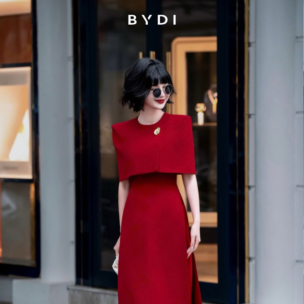 [BYDI DESIGN] Giai Kỳ | Bộ Áo Dài Đỏ Cách Tân Kèm Quần Đính Kết Charm ...