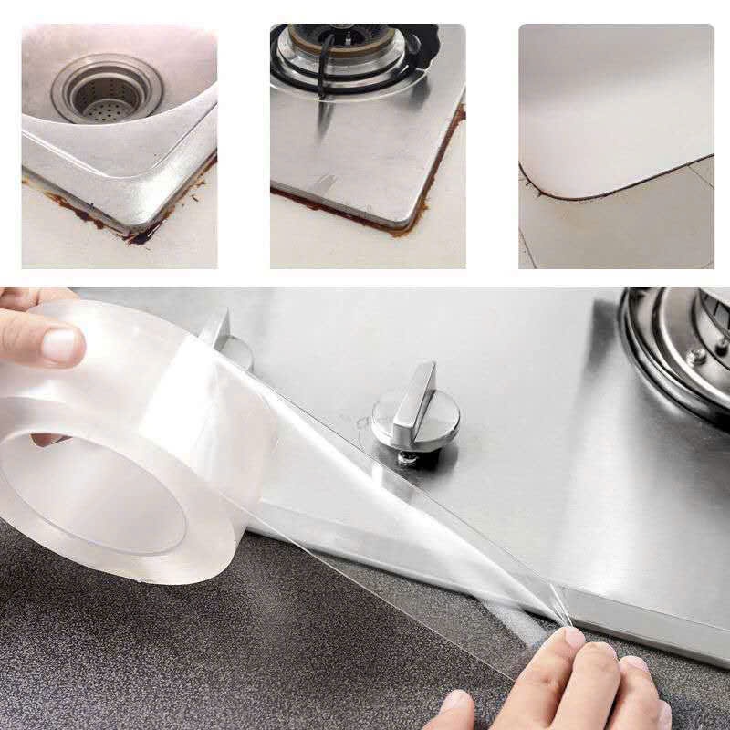 Băng Dán Viền Bồn Rửa Chén, Bếp Ga, Bếp Từ Loại Trong Suốt Chống Thấm Nước, Vệ Sinh Dễ Dàng