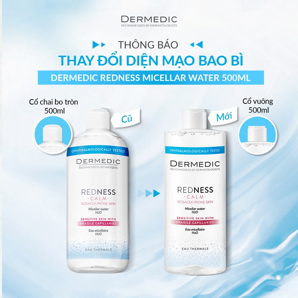 [CHÍNH HÃNG] Dermedic REDNESS Micellar water H2O - Nước Tẩy Trang Dành ...