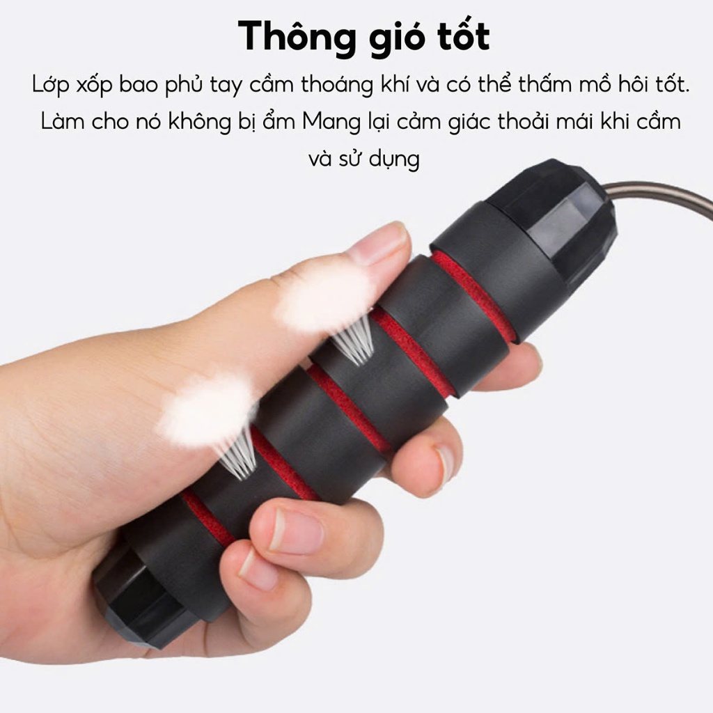 Ảnh M [MALL]COMBO DÂY NHẢY JR100 CAO CẤP VÀ KÌM BÓP LỰC  ĐEN XÁM CÓ BỘ ĐẾM, MỨC CĂNG LỰC TỪ 5KG ĐẾN 60KG 3