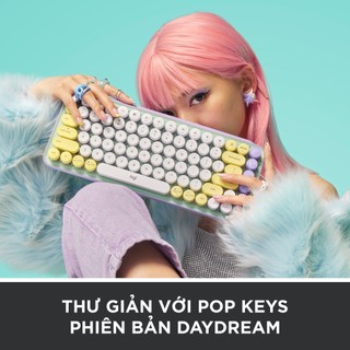 Bàn phím cơ không dây bluetooth | USB Logitech POP KEYS - phím emoji có thể tùy chỉnh