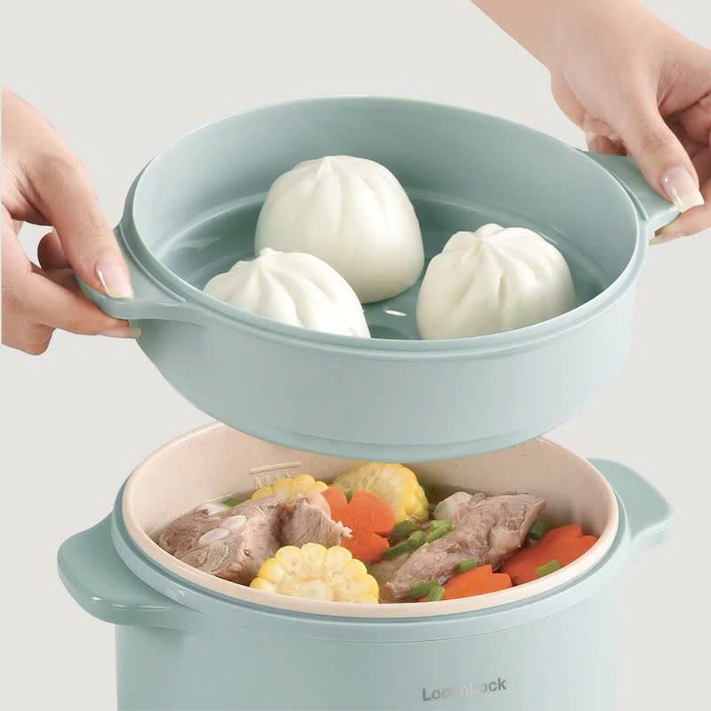 Nồi điện đa năng LocknLock Electrc Multi Pot EJP156MIT 220V, 600W dung tích 2L, Màu Mint - K-MALL