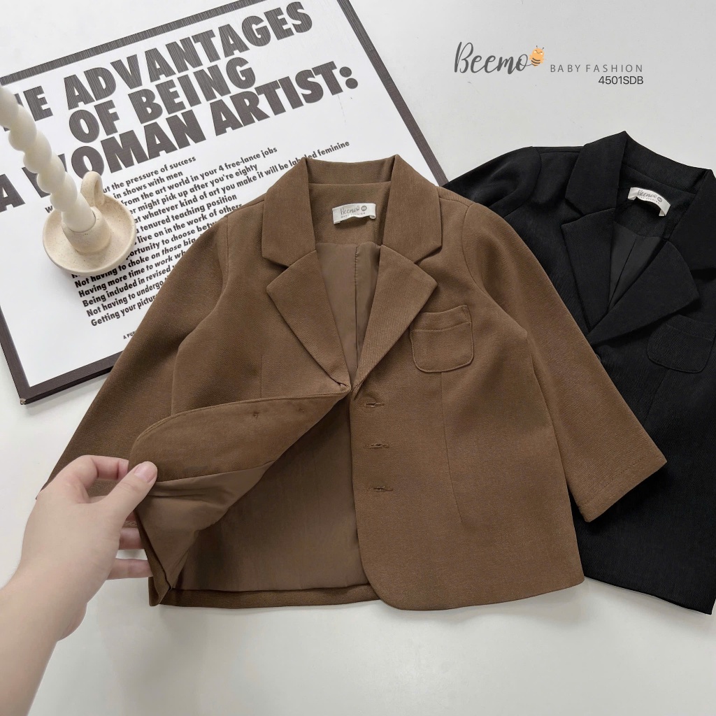 Bộ vest công tử 4 chi tiết phong cách Hàn Quốc, bộ suit comple phối nắp túi cá tính cho bé trai