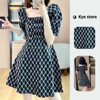 Váy dáng xòe KYE chất liệu thô thêu họa tiết MayA dress
