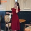 Đầm thiết kế BEMINE cổ tròn viền ngọc khoét vai dáng dài tay phồng phù hợp đi chơi, đi tiệc-MT9937