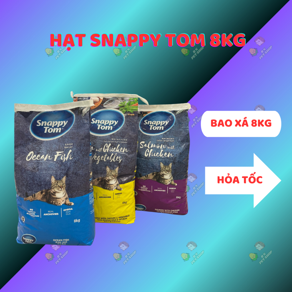 [Bao 8kg] Hạt Snappy Tom 8kg - Thức ăn hạt cho mèo Snappy Tom bao xá ...