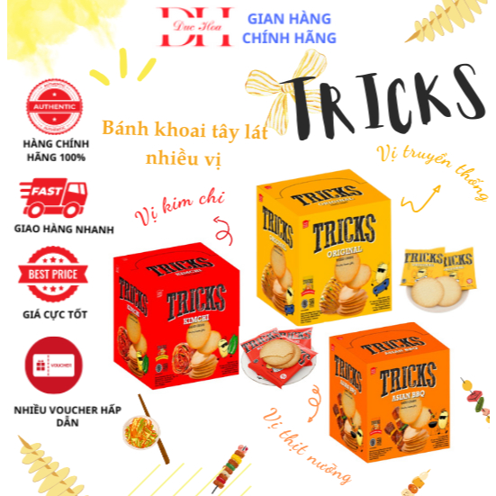 BÁNH KHOAI TÂY LÁT TRICKS NHIỀU VỊ 120G ( 10 GÓI * 12GR) | Shopee Việt Nam