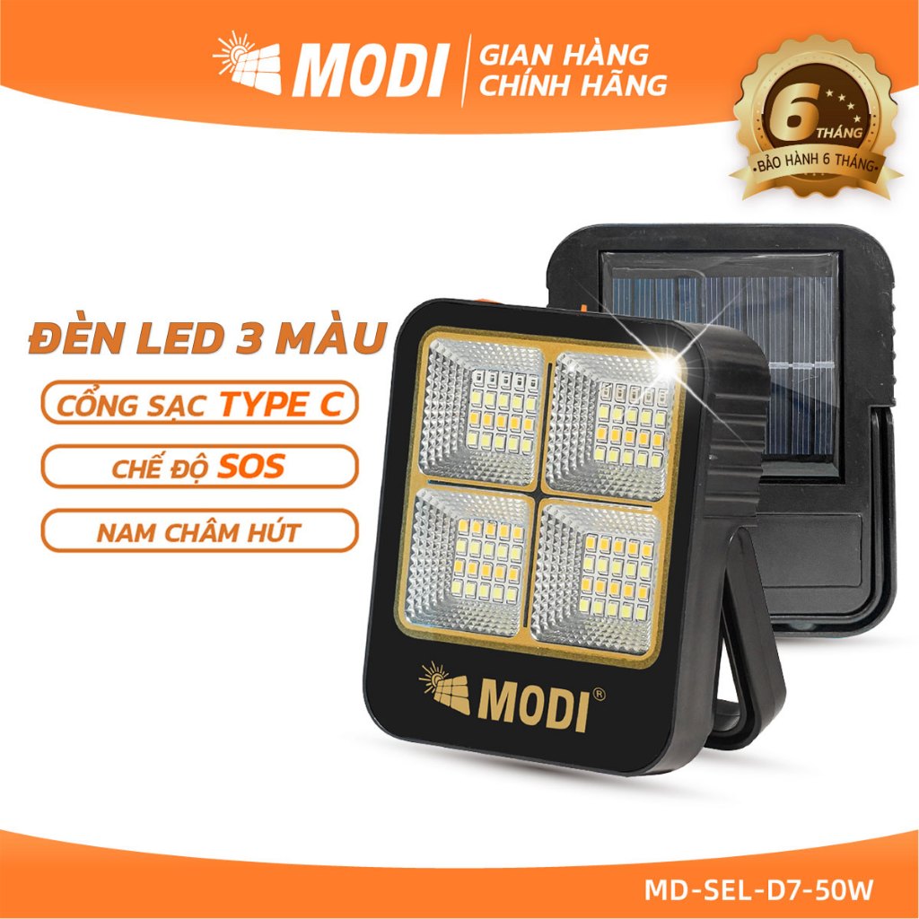 Ảnh Đèn LED Năng Lượng Mặt Trời Cầm Tay Đa Năng MODI SOLAR Đổi Màu Ánh Sáng, Nhỏ Gọn Tiện Lợi 1