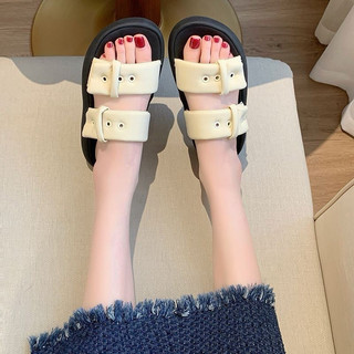 Dép Nữ Đế Xuồng 3cm Cao Cấp,Dép Lê Da Mềm 2 Quai Phồng Dễ Thương Phong Cách Hàn Quốc.