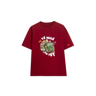 [VỀ NHÀ ĂN TẾT] Áo thun Unisex form rộng tay lỡ in hình VỀ NHÀ ĂN TẾT chất Cotton mềm mịn