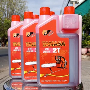 Nhớt 2 Thì ít khói TANASA 1L, nhớt màu đỏ, bình 2 nắp, tỉ lệ pha xăng thấp 1:50 - giúp động cơ 2T khởi động dễ dàng