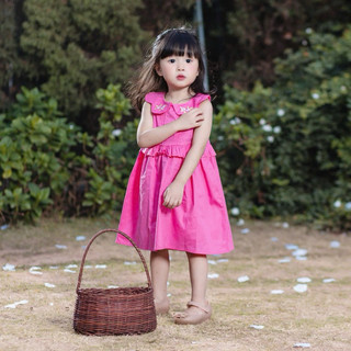 Váy bé gái cổ sen thêu hoa chất thô cotton cho bé gái 1-6 tuổi (9-26kg) N0140