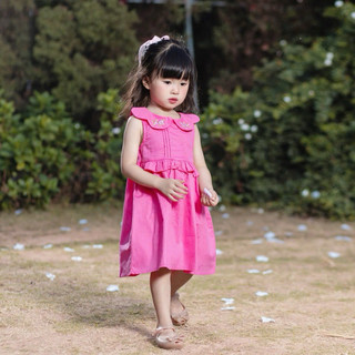 Váy bé gái cổ sen thêu hoa chất thô cotton cho bé gái 1-6 tuổi (9-26kg) N0140