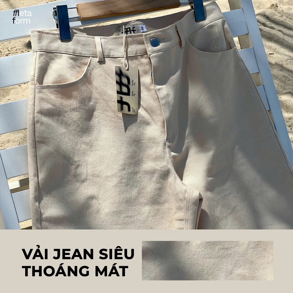 Quần dài jean nam, quần baggy nam ống suông rộng MetaForm dáng đứng chất liệu jean dày dặn cao cấp