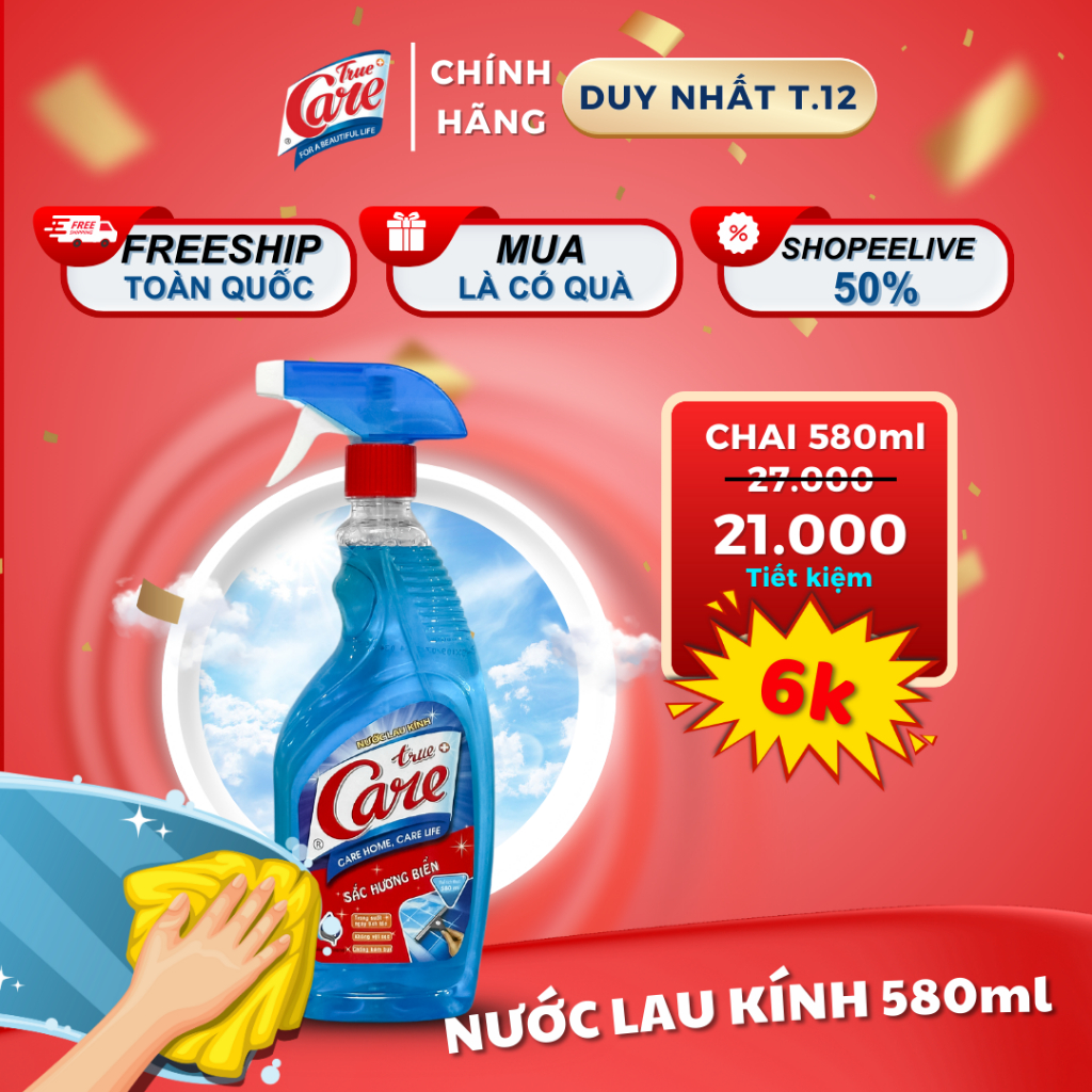 Nước Lau Kính True Care 580ml
