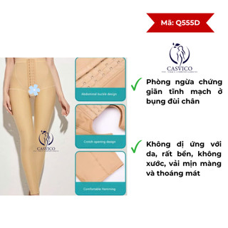 Quần định hình đùi, bắp chân sau hút mỡ 2 lớp siêu nén hàng nhập khẩu - Q555D