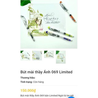Bút máy luyện chữ đẹp Thầy ánh SH069 ngòi lá tre, tặng mực cao cấp