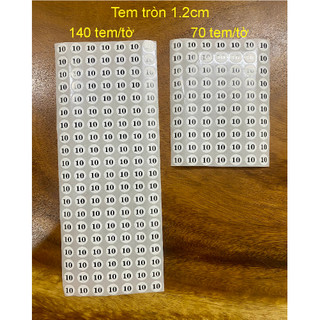 Dán size số giầy dép, tem decal dán size, miếng dán decal size quần áo, decal size số cho sản phẩm