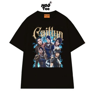 Áo Thun NGỐ TEE Liên Minh Huyền Thoại Arcane Caitlyn Chất Vải Cotton 75 Mềm Mịn Thoáng Mát