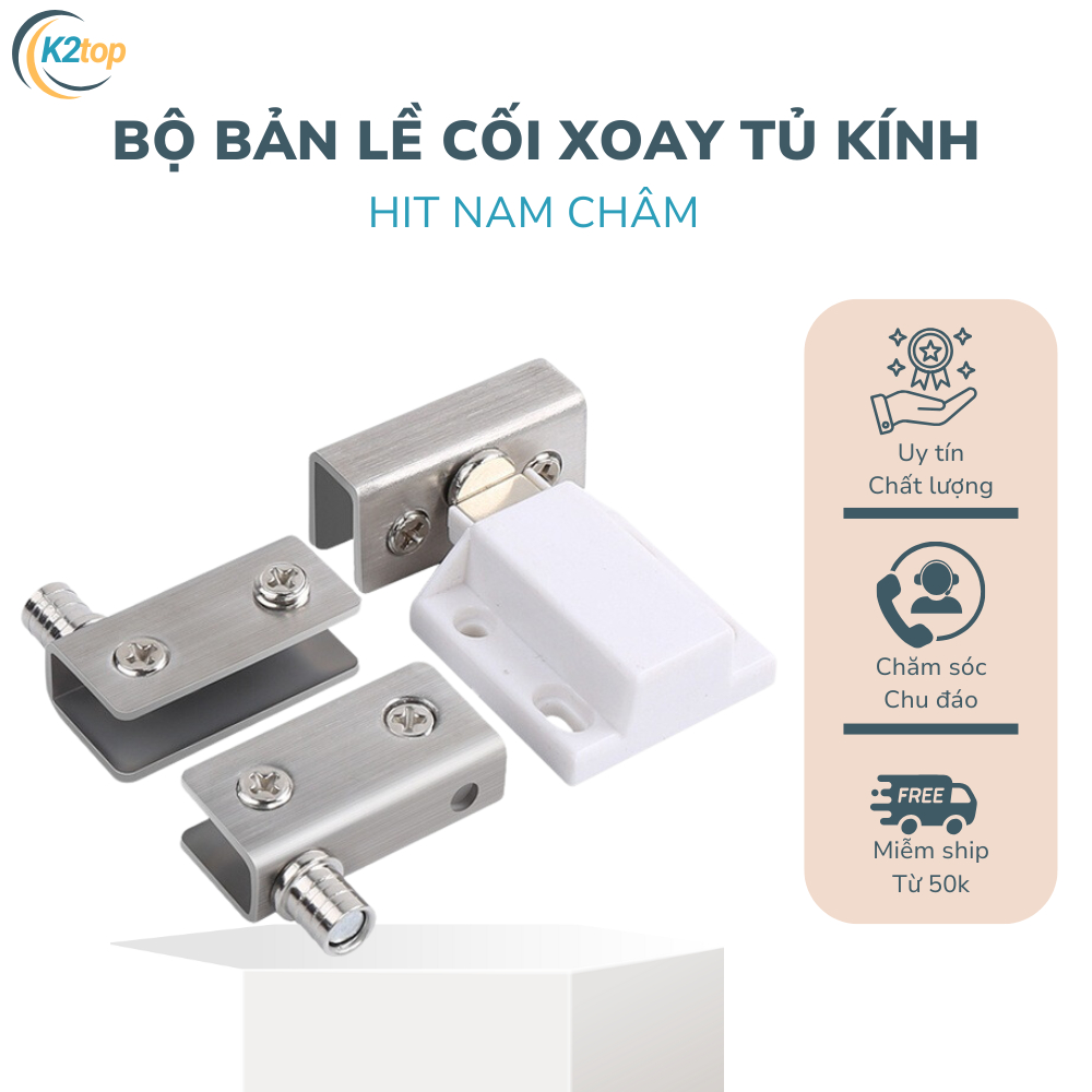 Bản Lề Cối Xoay Cửa Kính Inox - Bộ 4 Chiếc - Bảo Hành 12 Tháng .