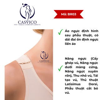 Áo ngực định hình ngực sau phẫu thuật, có đai cố định ngực liền áo Isavela BR03 chín.h hãn.g