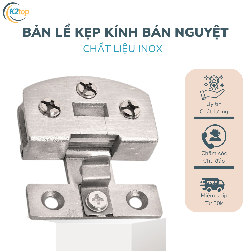 BẢN LỀ KÍNH BÁN NGUYỆT CHỐT BI INOX
