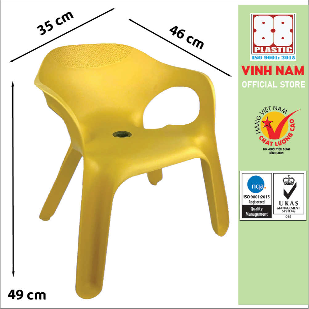 Ghế Dựa Học Sinh Có Đế Chống Trượt Vinh Nam Plastic Size 46x35x49cm Ghế Nhựa Cao Cấp Chắc Chắn 575