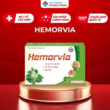 Viên Uống Hỗ Trợ Co Búi Trĩ, Giảm Sưng Đỏ, Nhuận Tràng, Giảm Táo Bón Hemorvia Gia Phát 30 Viên/Hộp