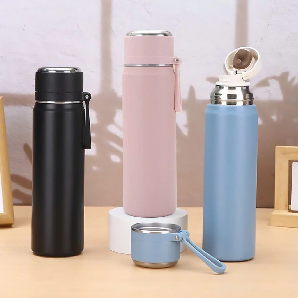 Product image Bình nước giữ nhiệt inox 316 cao cấp 600ml (có lưới lọc, nắp là cốc) 1