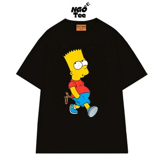 Áo Thun Unisex Hoạt Hình Gia Đình Simpsons NGỐ TEE Bart Simpsons Phong Cách Đường Phố