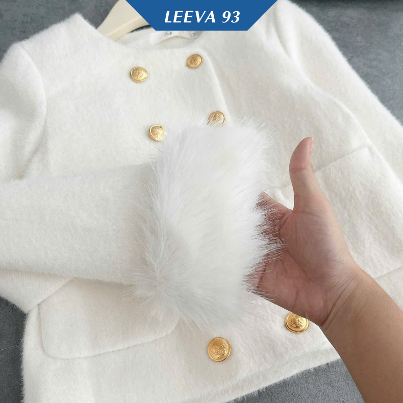 Áo khoác lông thỏ dày dặn tay đính lông - FB7