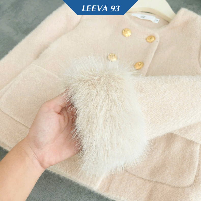 Áo khoác lông thỏ dày dặn tay đính lông - FB7