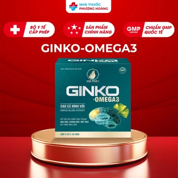 Viên Uống Bổ Não Ginko Omega 3 Cải Thiện Đau Đầu, Chóng Mặt, Mất Ngủ, Rối Loạn Tiền Đình, Suy Giảm Trí Nhớ 60 Viên/Hộp