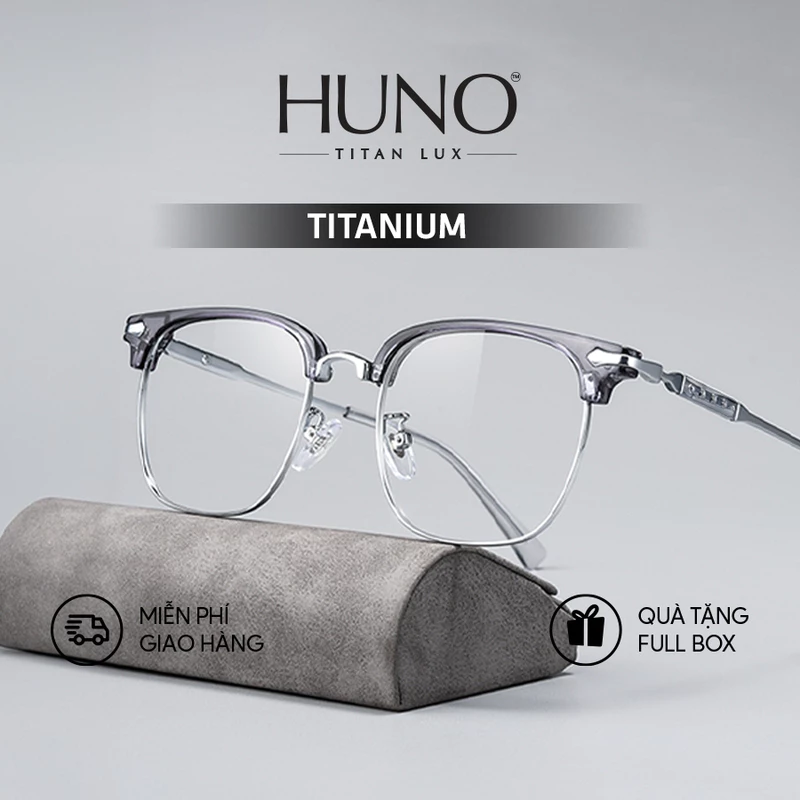 Gọng kính HUNO TIAN LUX, Kính mắt thời trang Nam Nữ chất liệu TITANIUM IP siêu nhẹ, siêu bền với vẻ ngoài hiện đại - P07 — ảnh 1