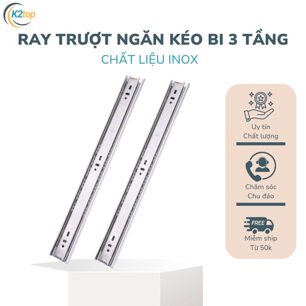 Ray trượt ngăn kéo bi 3 tầng INOX SUS 304 | Shopee Việt Nam