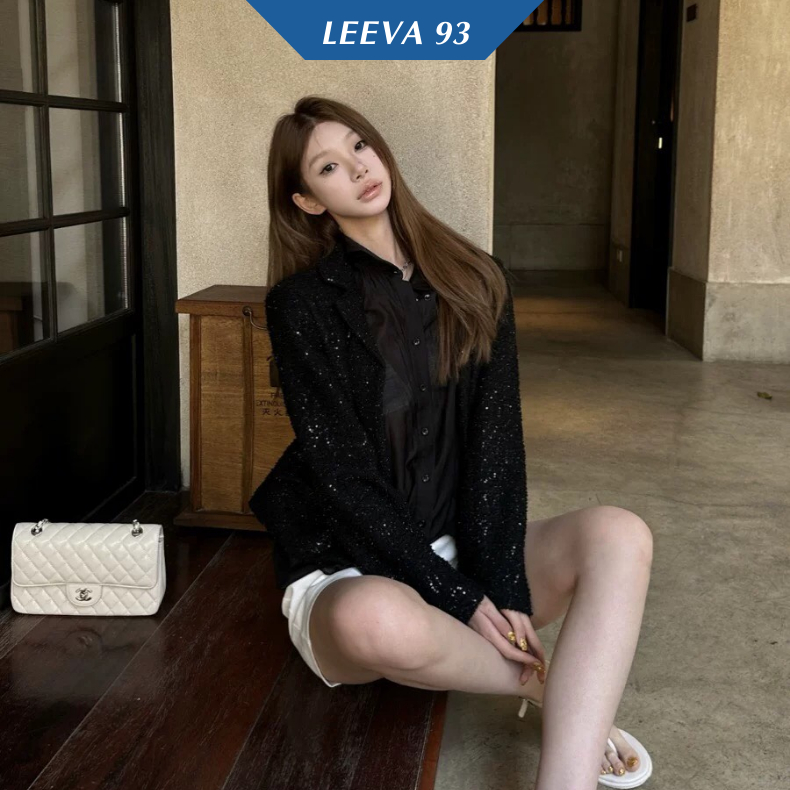 Áo blazer dáng lửng thiết kế lấp lánh sang chảnh phong cách Hàn Quốc - FB9