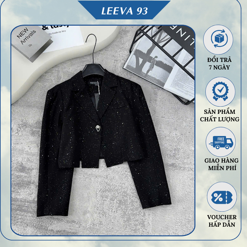 Áo blazer dáng lửng thiết kế lấp lánh sang chảnh phong cách Hàn Quốc - FB9