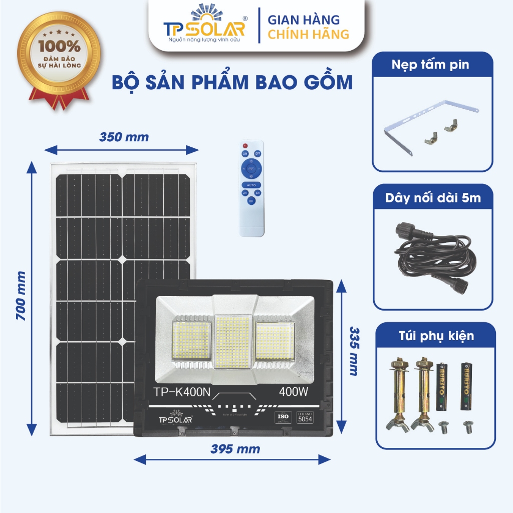 Ảnh Đèn Pha Năng Lượng Mặt Trời TP SOLAR Siêu Sáng Bản Nâng Cấp 200W,300W,600W Vỏ Nhôm Đúc, Chống Nước IP68 - Bảo Hành 3 Năm 2