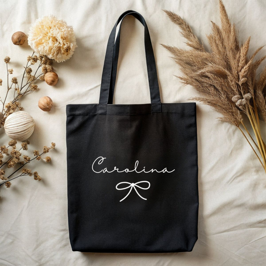 Túi tote màu đen, màu chữ đơn giản, túi tote vải canvas thời trang đựng đồ LAPTOP đi chơi đi học thời trang totb04