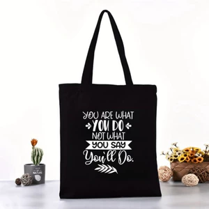 Túi tote màu đen, màu chữ đơn giản, túi tote vải canvas thời trang đựng đồ LAPTOP đi chơi đi học thời trang totb04
