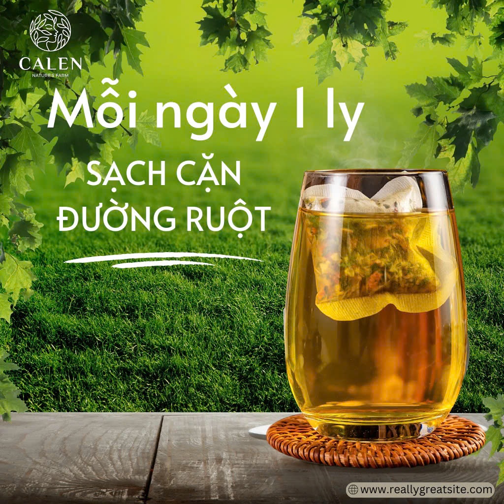 Trà thải độc ruột thương hiệu Calen chính hãng giúp giảm táo bón, nhuận tràng, hỗ trợ tiêu hóa và giảm cân bịch 30 lọc