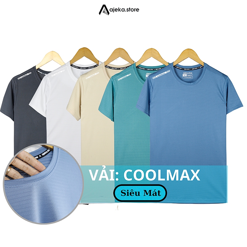 Áo thun thể thao nam AJE.KA J03TP chất coolmax thể thao mát lạnh thoáng khí,vận động thoải mái